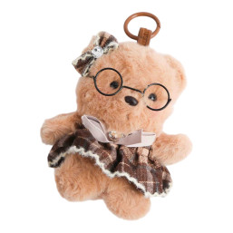 Cute Glasses Teddy Bear Plush Toy Keychain 13 cm